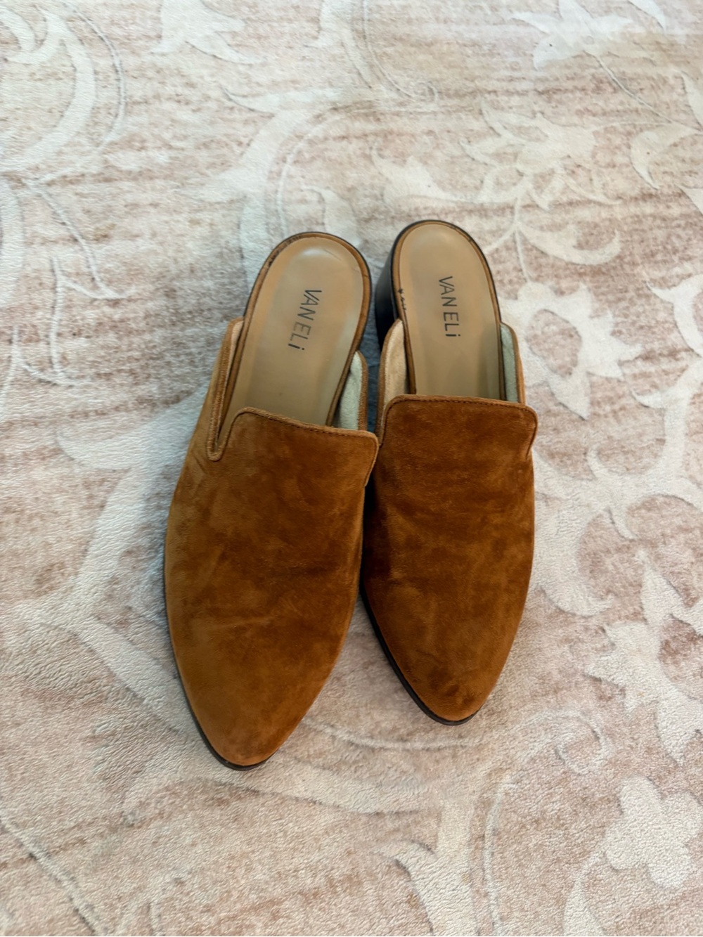 Vaneli Tan Suede Slip-On Heeled Mule Size 9